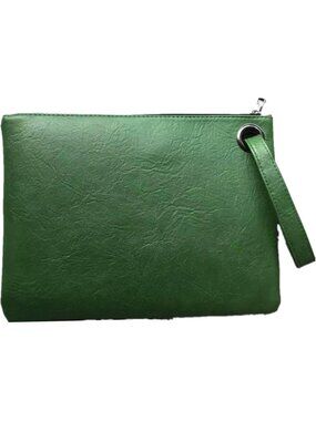 Women's Dark Green Evening Clutch Purse Envelope Zipper Handbag Shoulder Bag